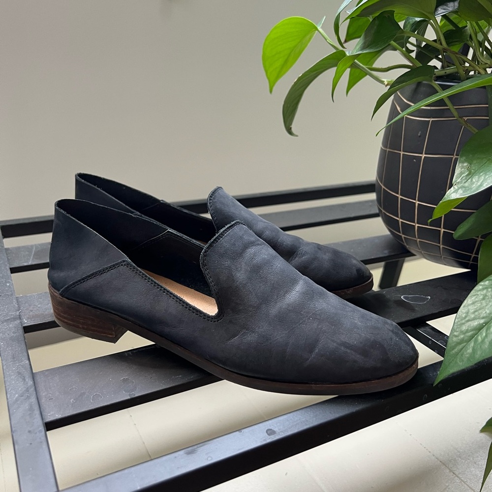 Lucky brand leather black loafers